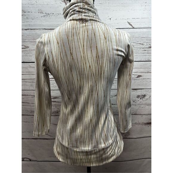 Calia Carrie Underwood Ivory Gold Stripe Pullover Sweatshirt Womens Size XS-3066 - Picture 2 of 2